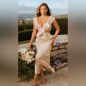 NEW Show Me your MuMu Zoey Ruffle Midi Dress